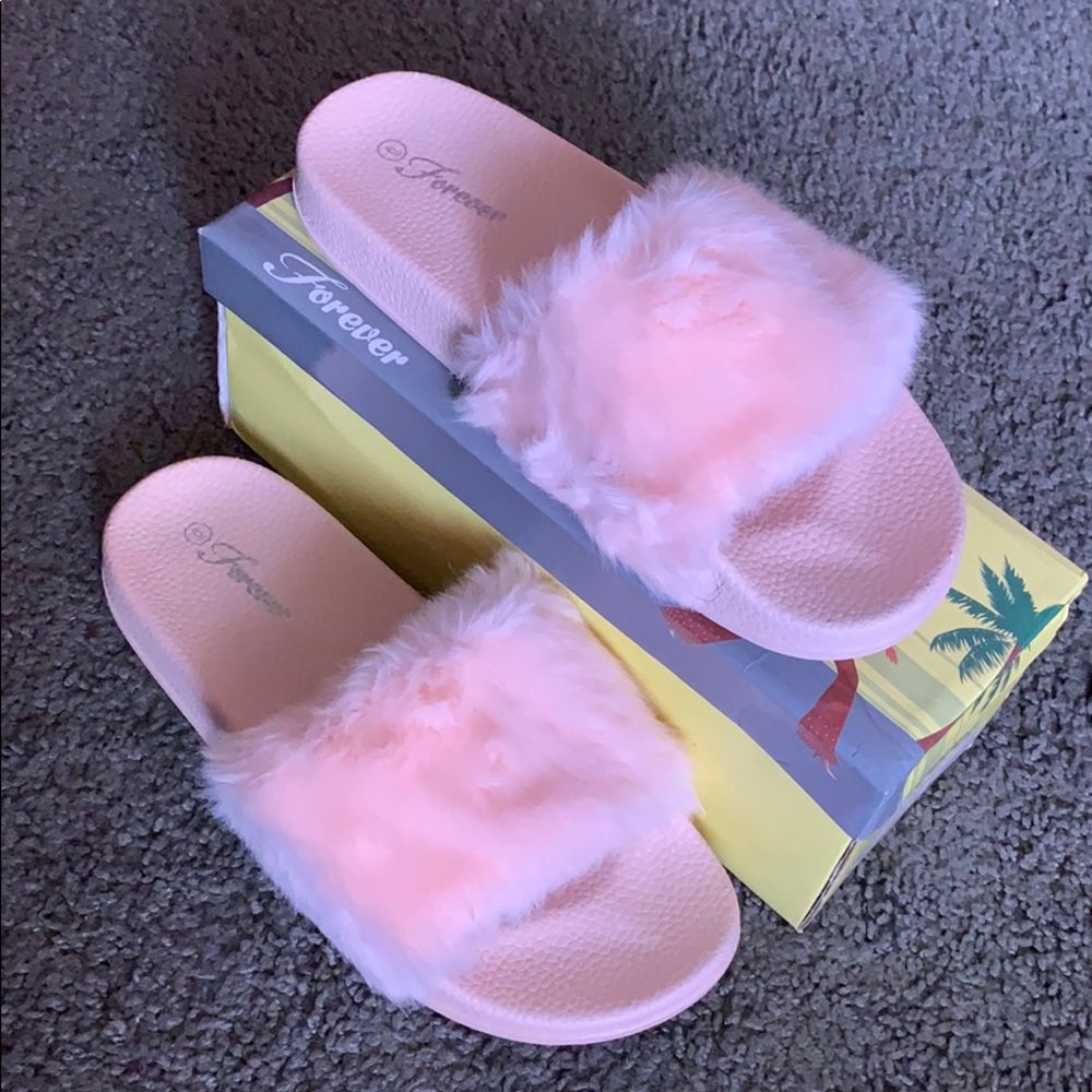 Forever Fuzzy Pink Slides